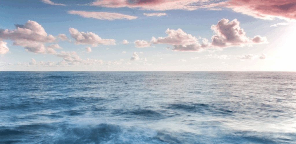 Vista do oceano que representa área incluída na expansão da plataforma continental brasileira