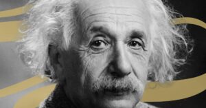 Retrato em preto e branco de Albert Einstein, lembrado pelos 100 anos de sua visita ao Brasil