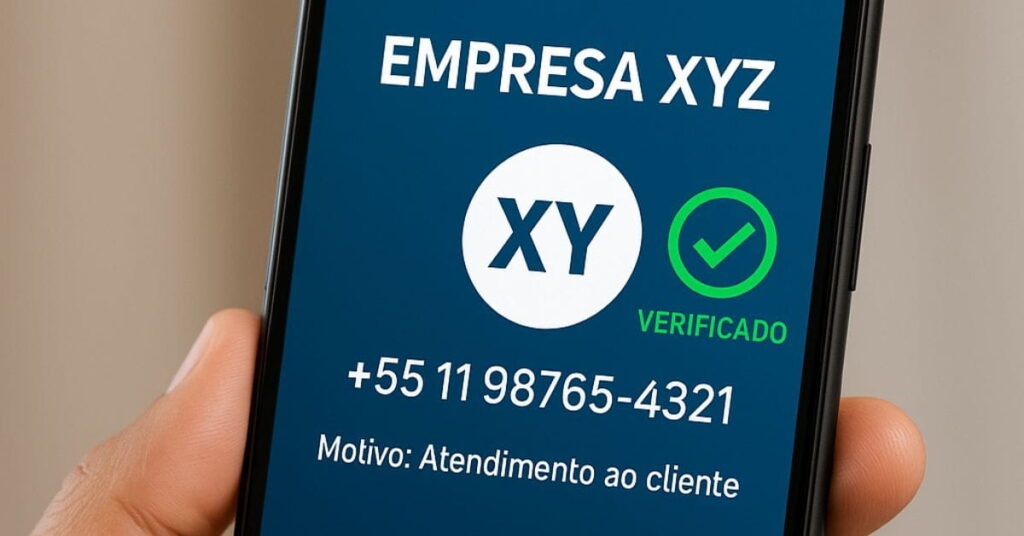 Origem Verificada exibida na tela do celular durante chamada