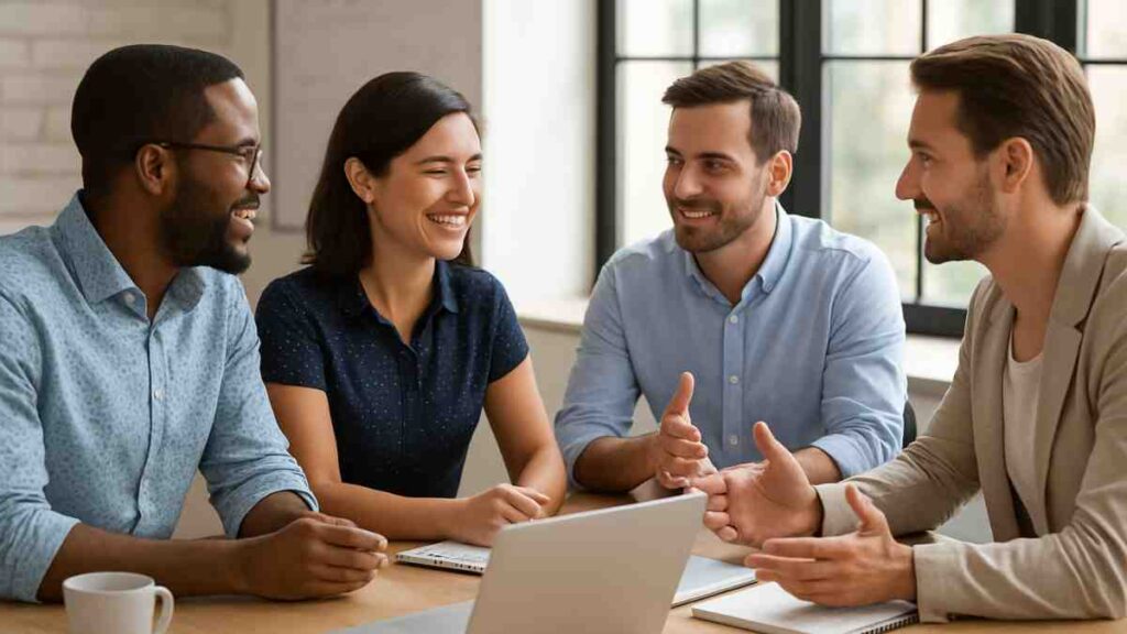 Pessoas praticando inteligência emocional no ambiente de trabalho