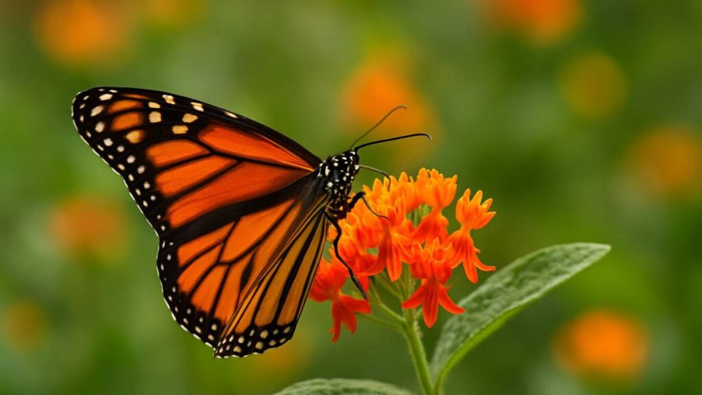 borboleta monarca se alimentando – curiosidades sobre borboletas