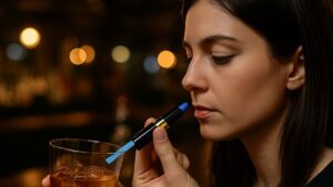 Solução que detecta bebida adulterada em ambiente noturno