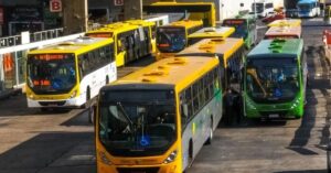 ônibus do transporte público no DF durante política de cidades com Tarifa Zero