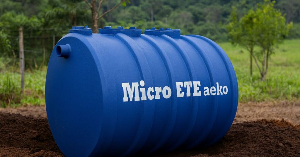 Microestação de esgoto sustentável instalada em área rural