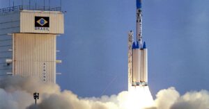 Lançamento de teste do foguete VLS-1 no Centro de Lançamento de Alcântara, no Maranhão.