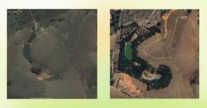 reflorestamento no Espírito Santo mostra área degradada antes e após recuperação ambiental