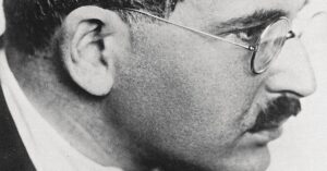 Walter Benjamin, filósofo alemão do século XX, em retrato histórico
