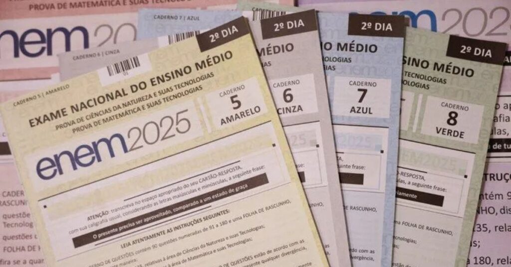 Cadernos de prova do Enem associados aos resultados do Enem 2025