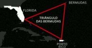 Triângulo das Bermudas no Atlântico Norte entre Flórida, Porto Rico e Bermudas