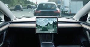 Carro autônomo em circulação no trânsito urbano