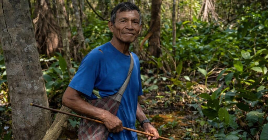 povo indígena Tsimane em atividade tradicional na floresta amazônica