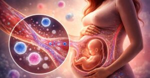 células das mães no corpo dos filhos durante a gravidez