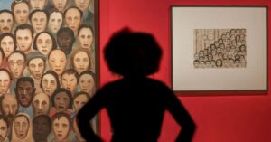 Obra Operários de Tarsila do Amaral em exposição no Centro Cultural do TCU em Brasília